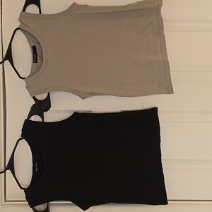 LAYERING SLEEVELESS Bundle - Sage And black XS, Polyester and Spandex BASIC TOPS